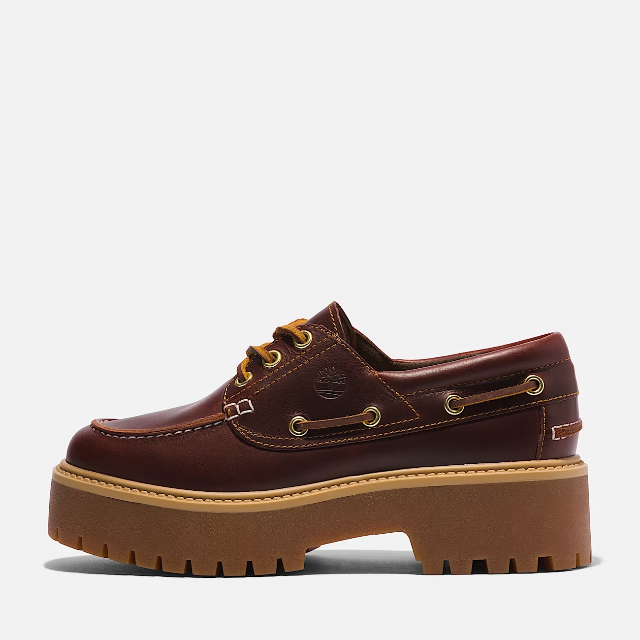 Timberland Stone Street Scarpa Barca Donna Platform Pelle Marrone