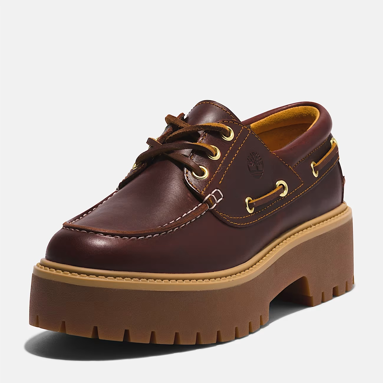 Timberland Stone Street Scarpa Barca Donna Platform Pelle Marrone