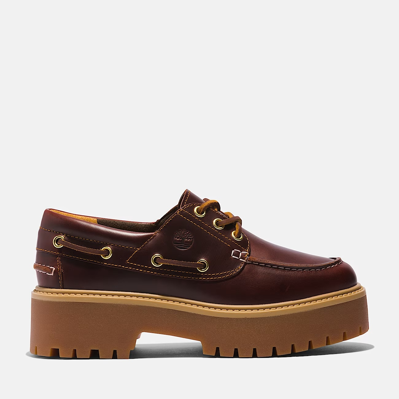 Timberland Stone Street Scarpa Barca Donna Platform Pelle Marrone