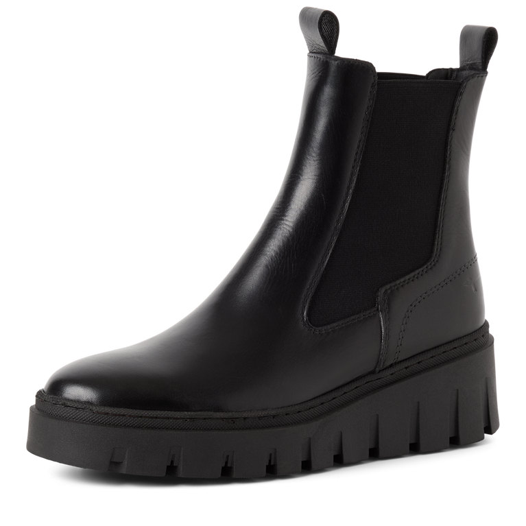 Tamaris Stivaletto Chelsea Donna Camoscio Pelle Nera Platform