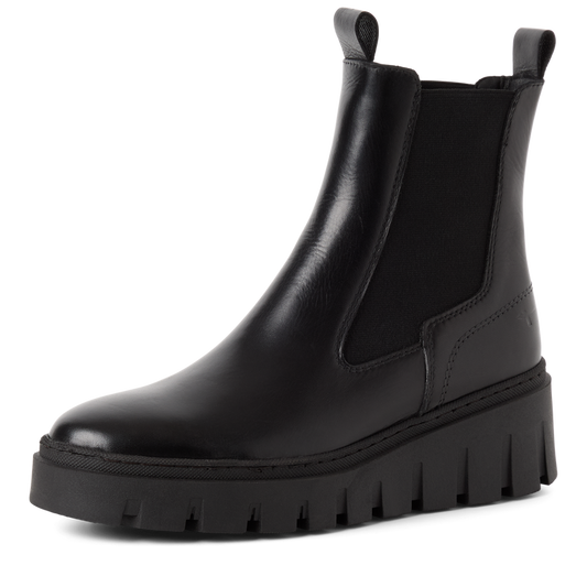 Tamaris Stivaletto Chelsea Donna Camoscio Pelle Nera Platform