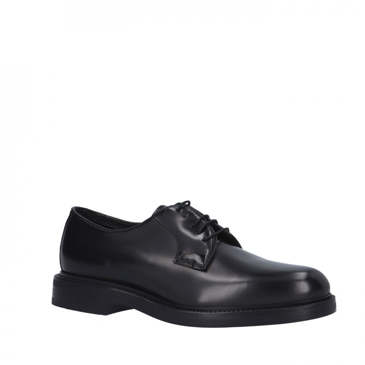 DERBY LISCIA  NERA FONDO CUOIO MADE IN ITALY