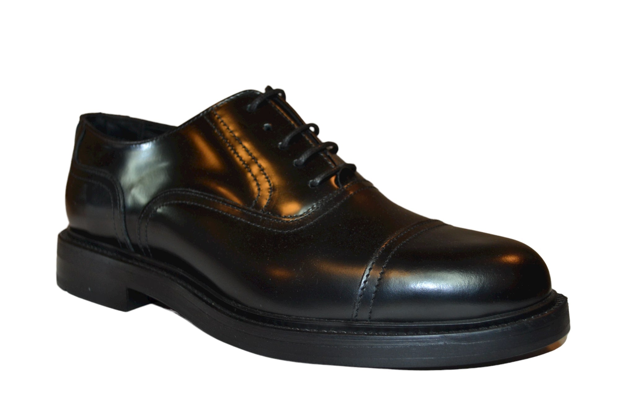 Oxford nera 100% Made in Italy fondo cuoio