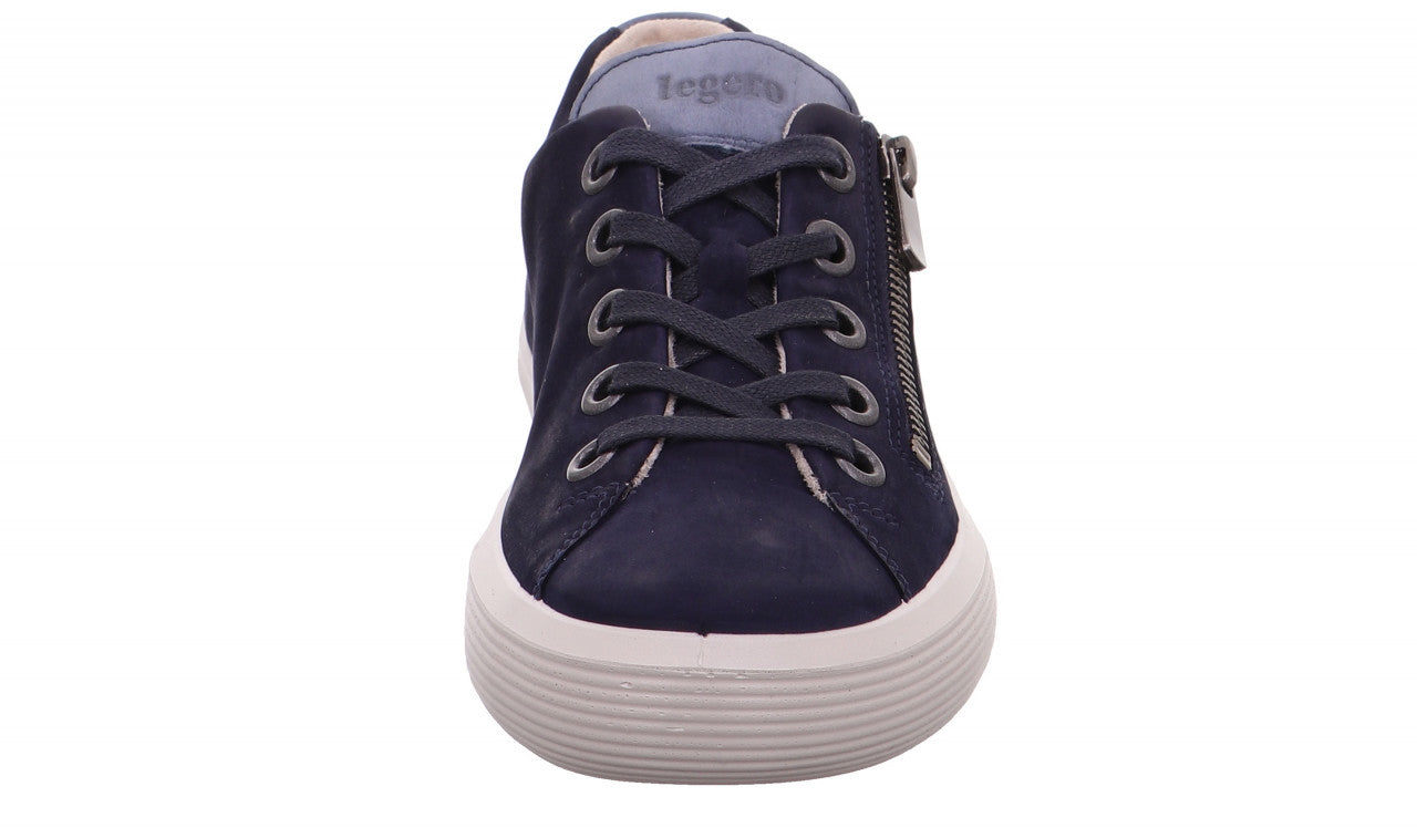 Sneaker camoscio blu con zip