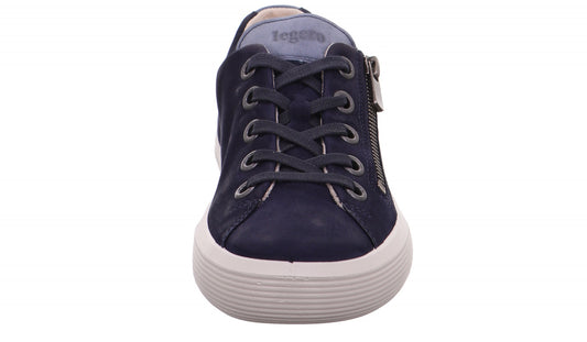Sneaker camoscio blu con zip